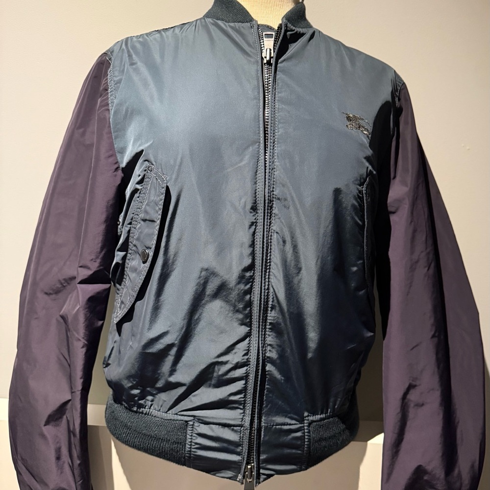 Burberry Blue and Dark Purple Bomber Jacket